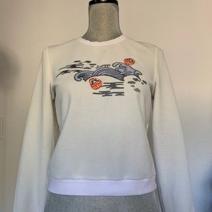 DA+PP White Daruma Doll Graphic Crewneck Sweatshirt Size XS